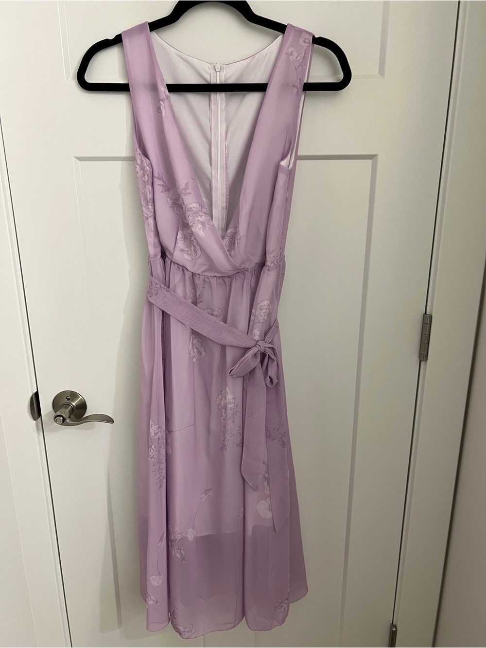 Lavender Sleeveless V-Neck Wrap Dress